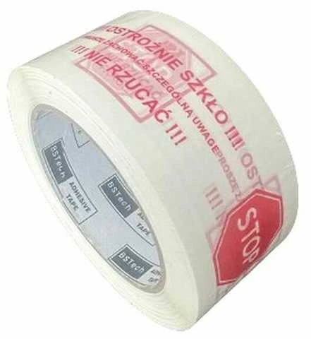 Bestpak BSTech lipni juosta su spauda 48x100m "Atsargiai stiklui"