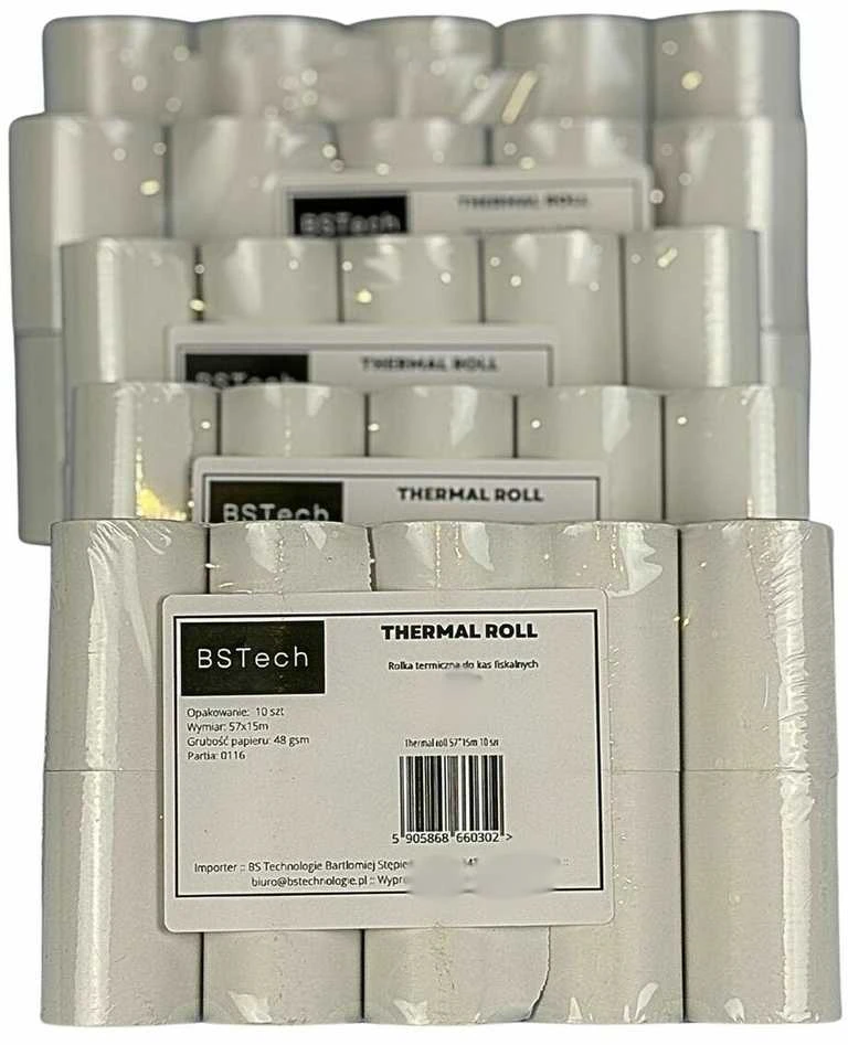 Bestpak BSTech termopopieriaus ritinėlis kasos aparatams, fiskalinis, 57x15m, 10 vnt.