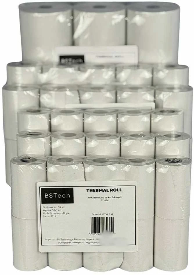 Bestpak BSTech termopopieriaus ritinėlis kasos aparatams, fiskalinis, 57x15m, 10 vnt.