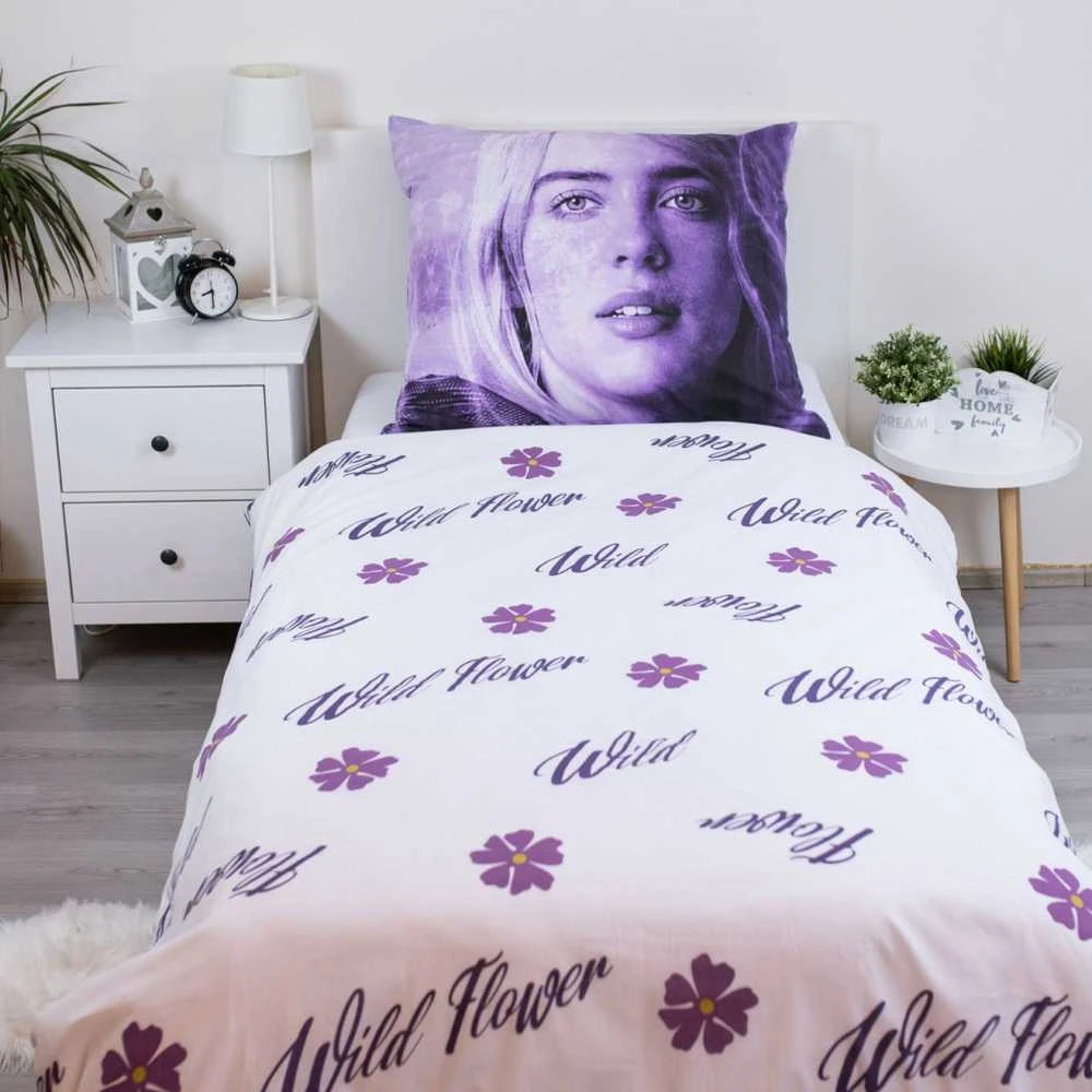Billie Eilish laukinių gėlių patalynės komplektas 140√π200cm, 70√π90cm