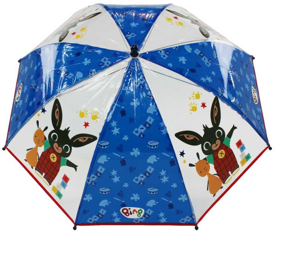 Bing mėlynas vaikiškas permatomas skėtis √ò72 cm