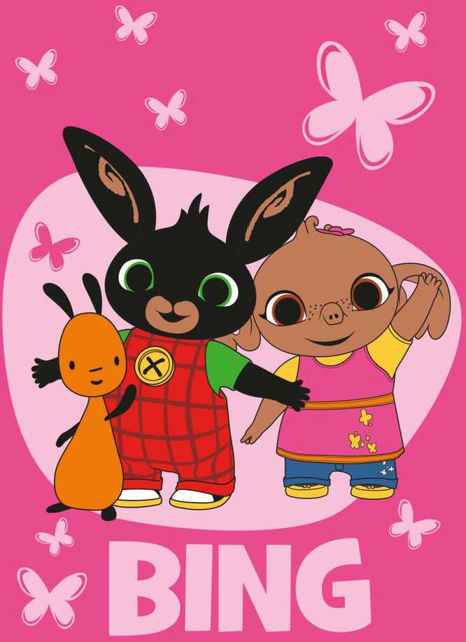 Koc polarowy 100x150 Królik Bunny Bing rožinis JF24