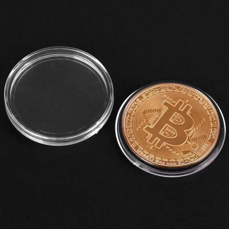 Bitcoin BTC plastikiniame dėkle