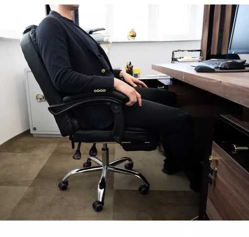 Biuro kėdė su atrama kojoms - juoda Malatec 23286