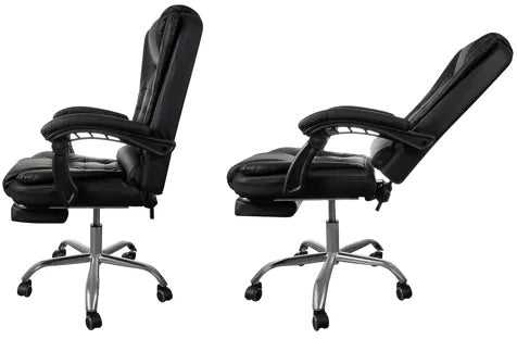 Biuro kėdė su atrama kojoms - juoda Malatec 23286