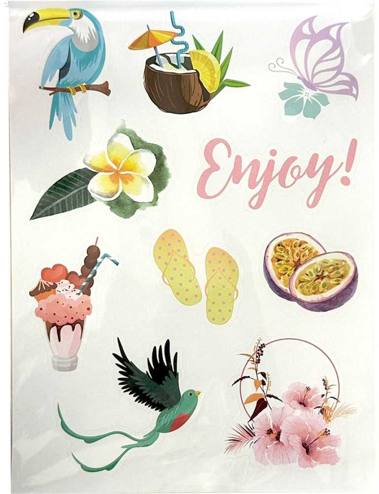 Blizgučių lipdukų rinkinys „Summer Fun“ (3 lapai)