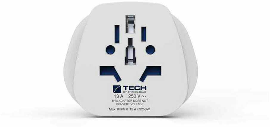 Blue Mėlyna TRAVEL Mėlynas PRZEJŚCIÓWKA ADAPTER UNIWERSALNA ŚWIAT -> SHUCKO