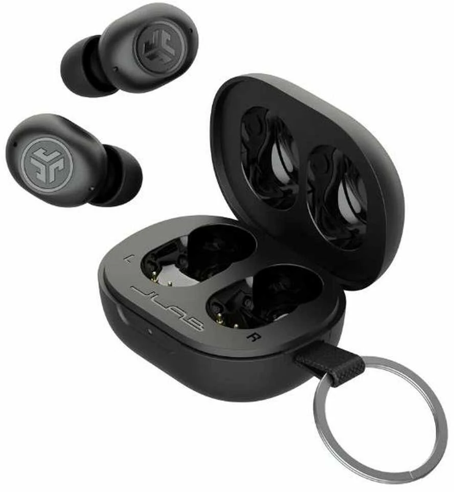Jlab JBuds Mini True Belaidės Earbuds - juodos Bluetooth ausinės, integruotas mikrofonas
