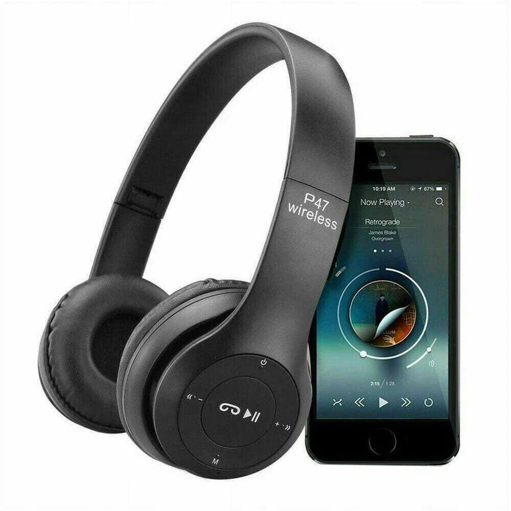 Belaidės ausinės P47 su mikrofonu ir Bluetooth