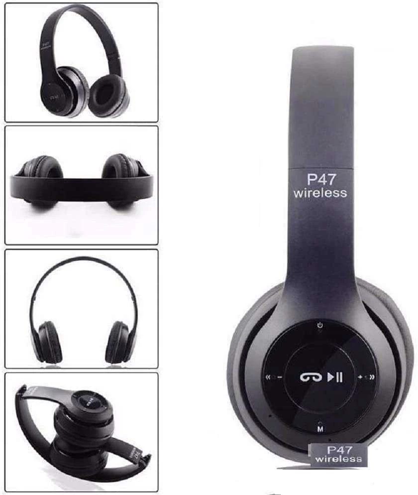 Belaidės ausinės P47 su mikrofonu ir Bluetooth