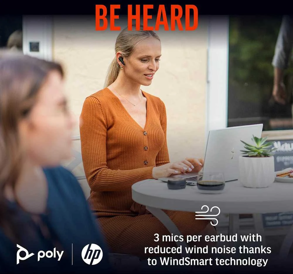 Ausinės Hewlett Packard (HP) HP Poly Voyager Free 60+ UC M Carbon Juodas Earbuds +BT700 USB-C Adapteris +Jutiklinis ekranas Charge Case