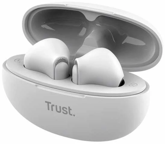 Trust Yavi - Belaidės ausinės Įstatomos į ausis (į ausis įkišamos tipo) ausinės Bluetooth TWS su etui ładującym & ENC (Baltas)