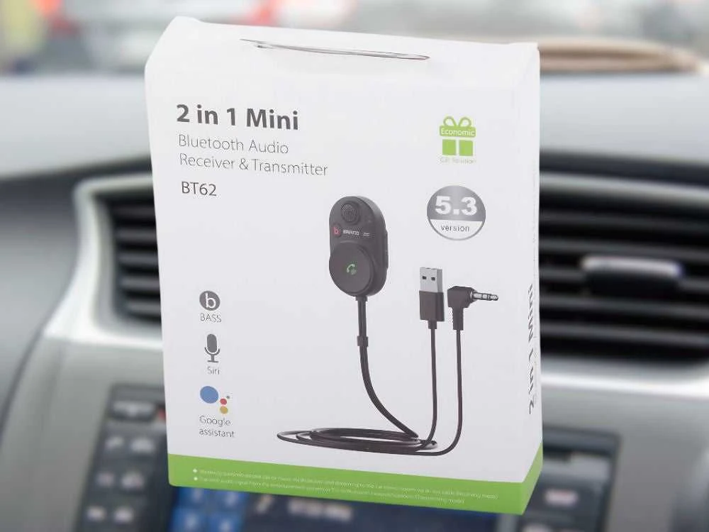 Bluetooth automobilio siųstuvas su USB ir AUX jungtimis