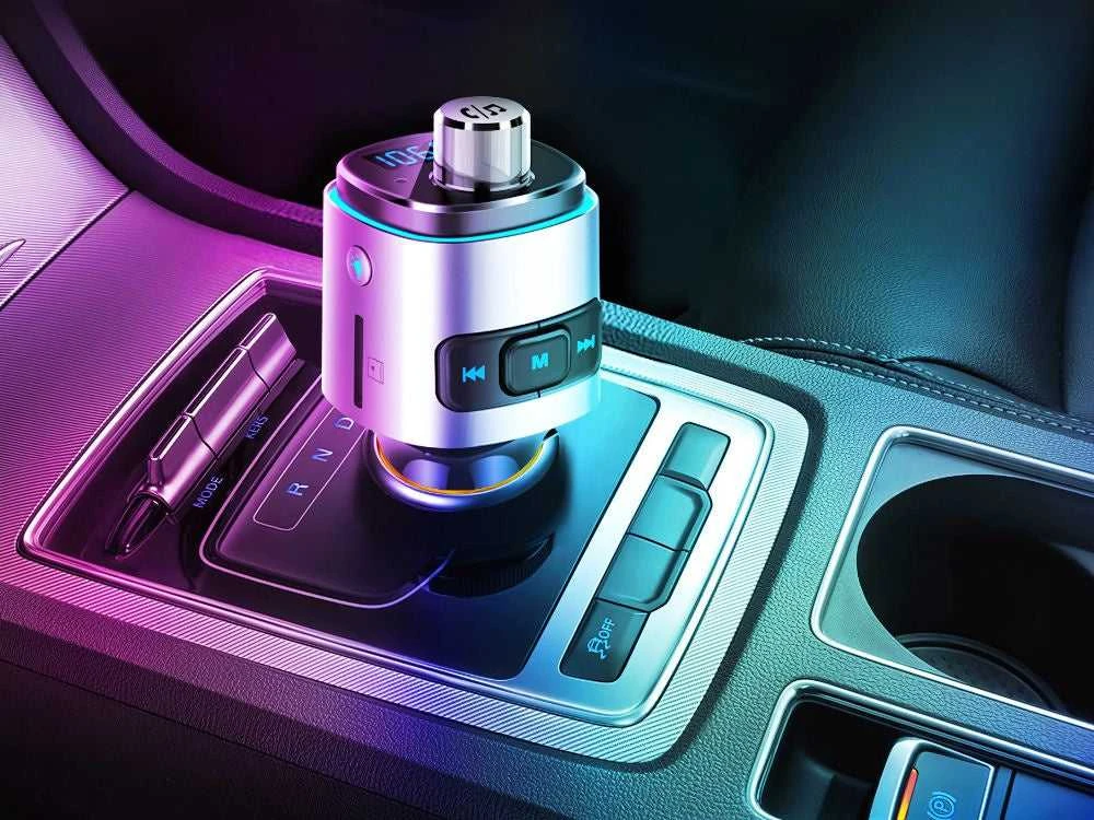 Automobilinis Bluetooth FM siųstuvas su USB įkrovikliu