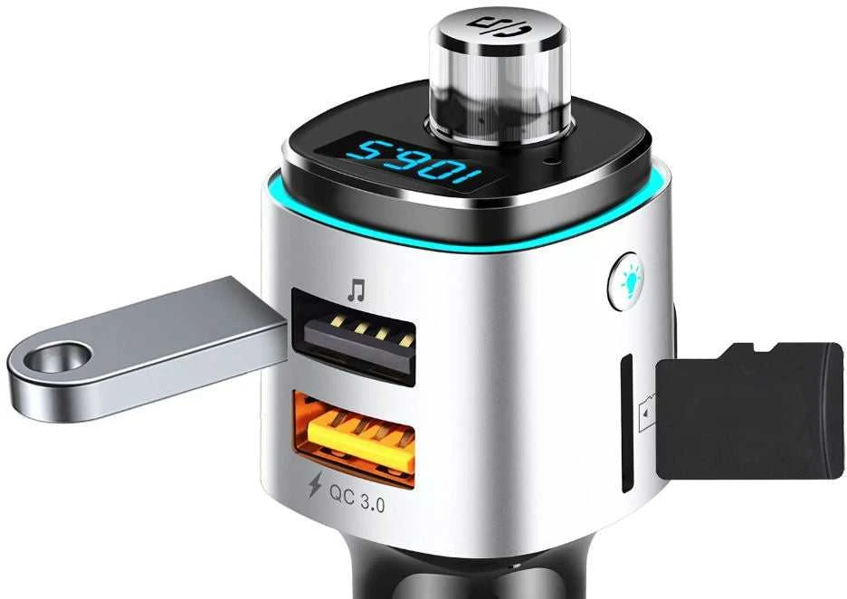 Automobilinis Bluetooth FM siųstuvas su USB įkrovikliu