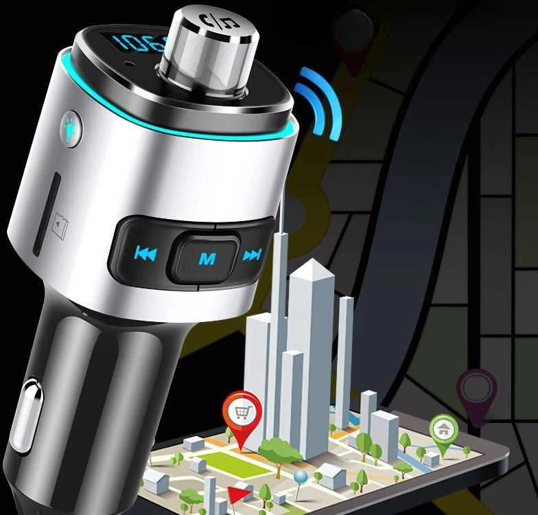 Automobilinis Bluetooth FM siųstuvas su USB įkrovikliu