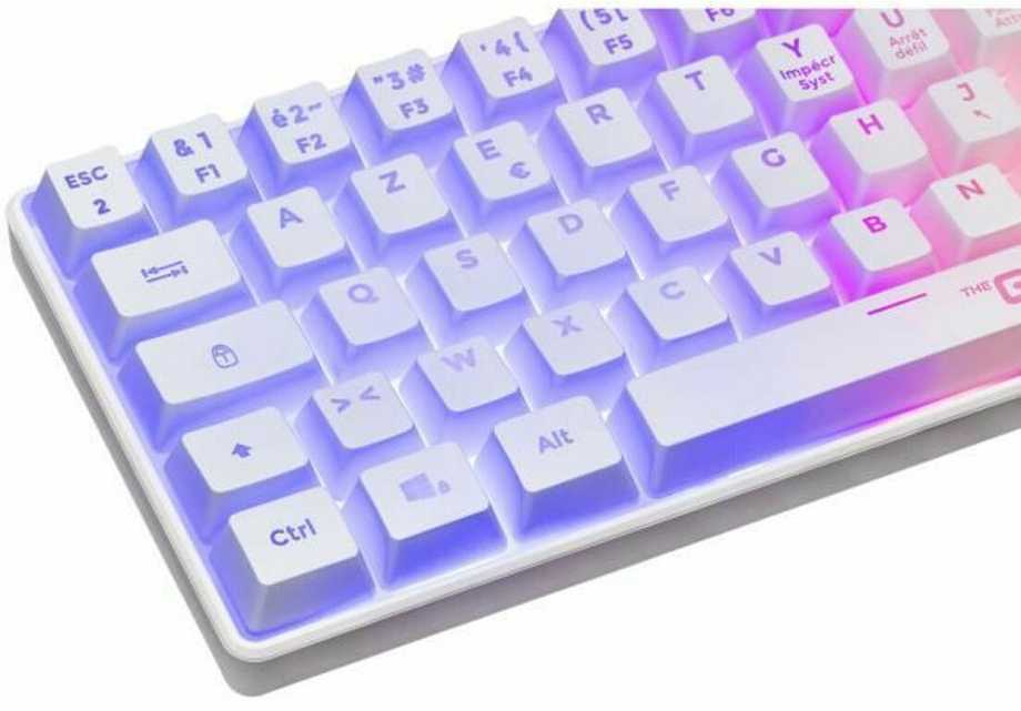 THE G-LAB pusiau mechaninė 60 % žaidimų klaviatūra, USB, AZERTY, KEYZ-HYDROGEN-W/FR