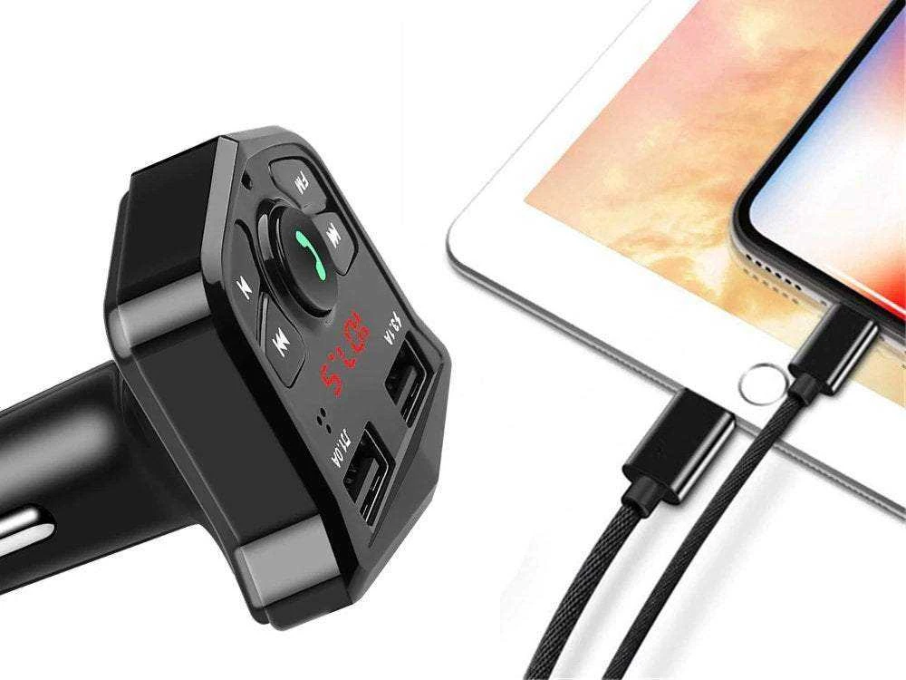 „Bluetooth“ siųstuvas automobiliui su dviem USB prievadais
