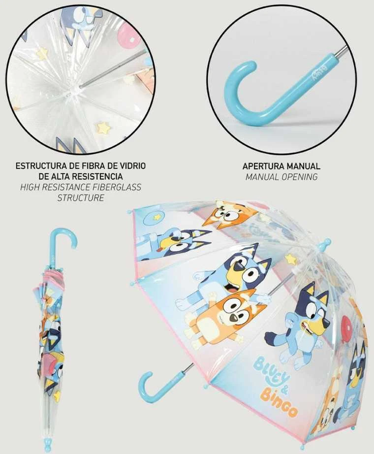 „Bluey Bingo“ vaikiškas permatomas skėtis √ò71 cm