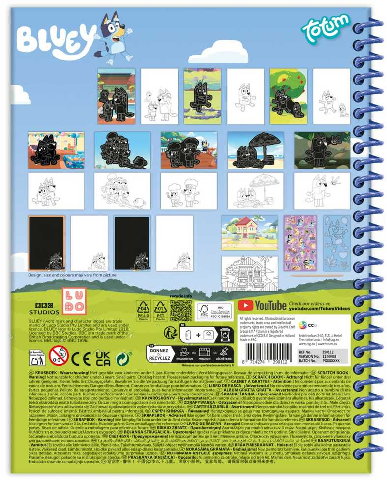 TOTUM TOTUM BLUEY Scratch Book, 290112
