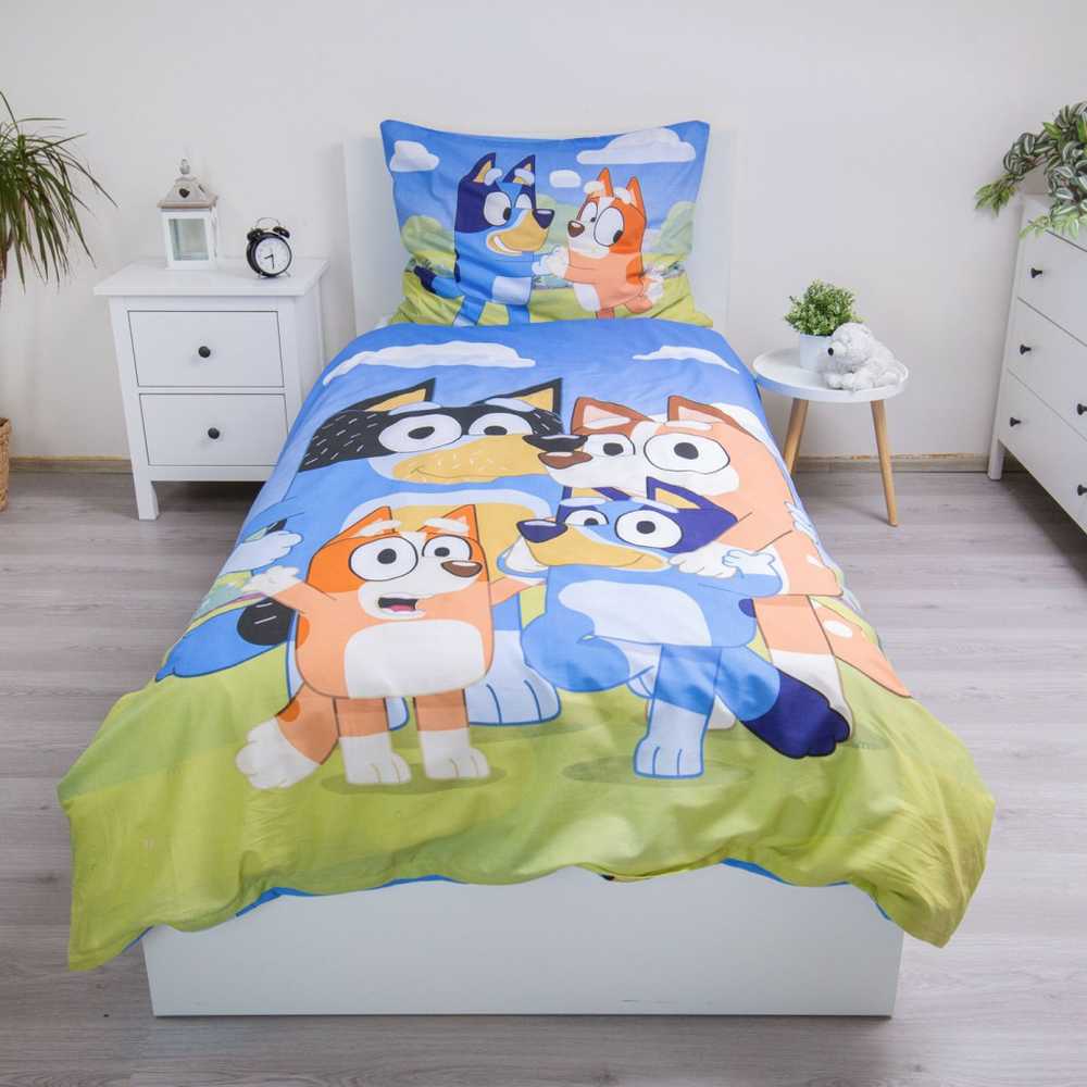„Bluey Happy Family“ patalynės komplektas 140–200 cm, 70 x 90 cm