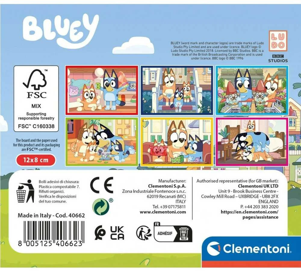 Clementoni Clementoni paveikslų kaladėlės, 6 vnt., Bluey, 40662