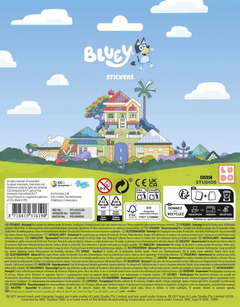 „Bluey Play“ lipdukų rinkinys