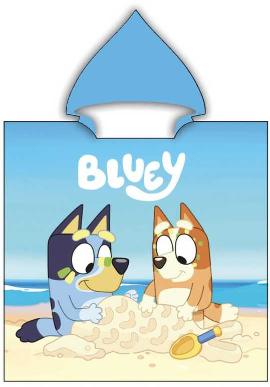 „Bluey Sandcastle“ paplūdimio rankšluostis-pončas 55x110 cm (greitai džiūstantis)