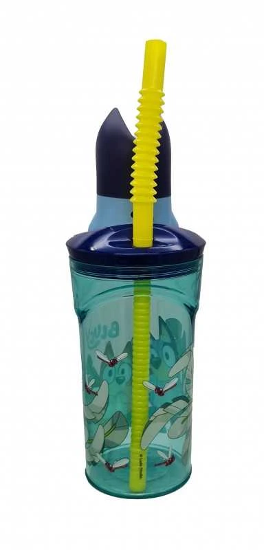 „Bluey Splash“ 3D plastikinis šiaudelio formos puodelis, 360 ml