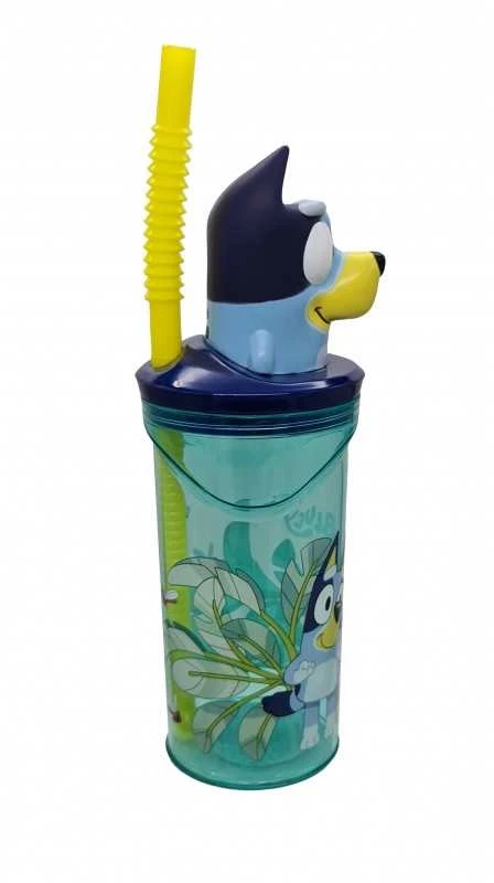 „Bluey Splash“ 3D plastikinis šiaudelio formos puodelis, 360 ml