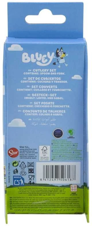 „Bluey Yummy“ metalinis ergonomiškas stalo įrankių rinkinys – 2 dalys