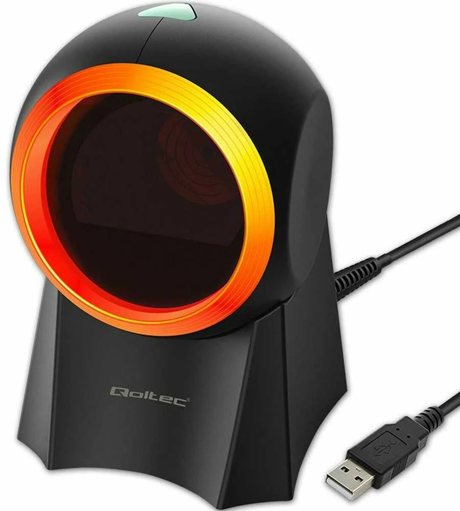 QOLTEC 50857 Laidinis stalinis brūkšninių kodų skaitytuvas 1D / 2D