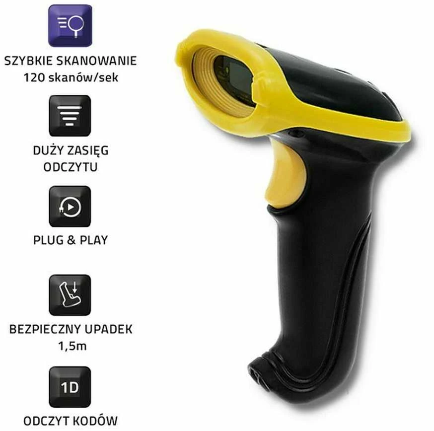 Qoltec belaidis 1D lazerinis skeneris | 2,4 GHz