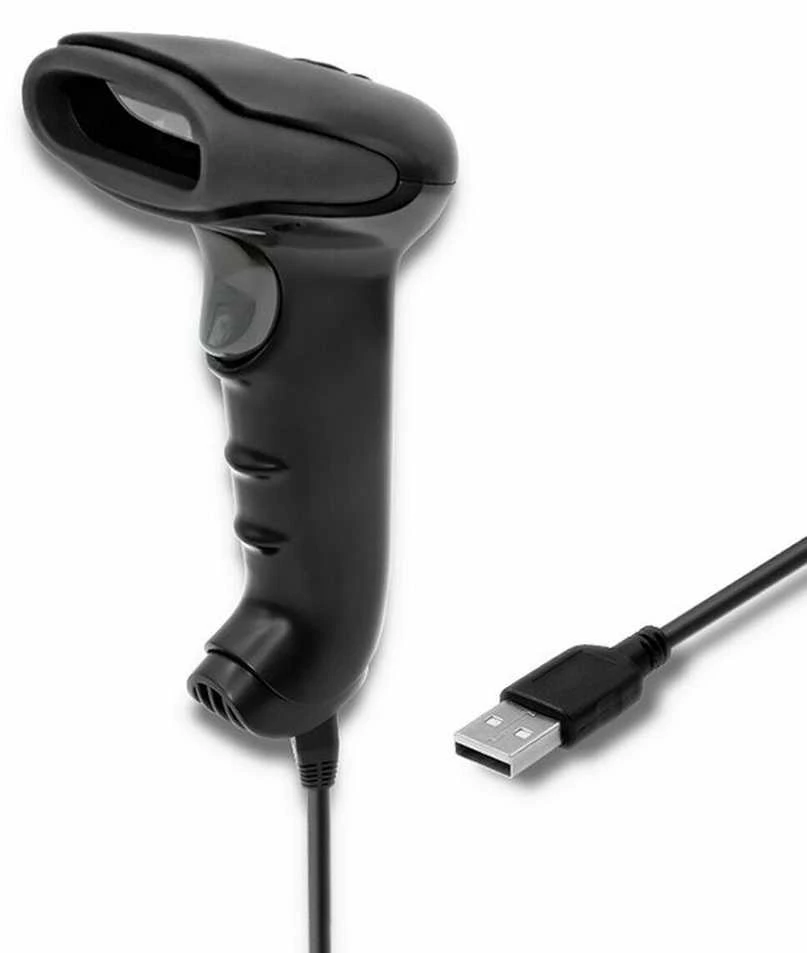 QOLTEC 50866 Barcode scanner 1D CCD USB Juodas
