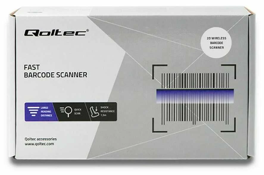 QOLTEC 50868 Barcode scanner 1D 2D Juodas
