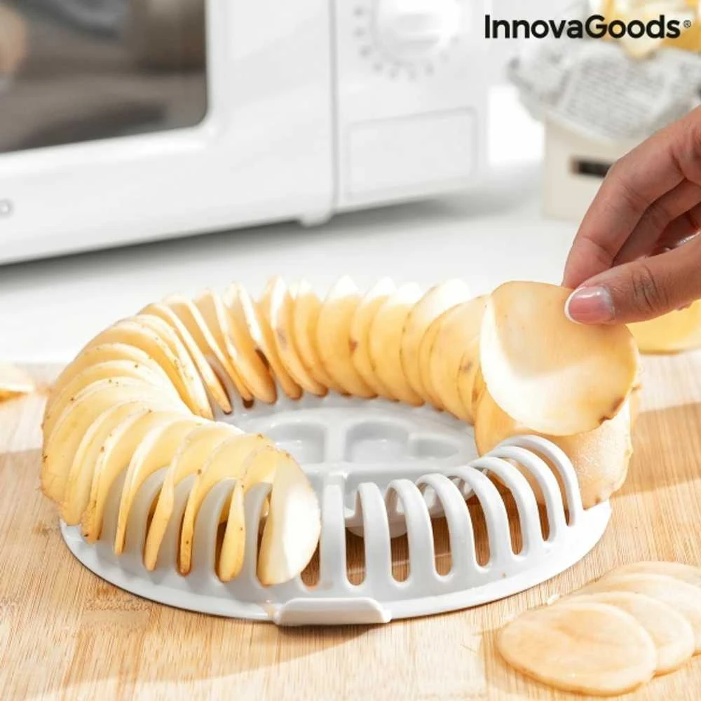 „InnovaGoods“ mikrobangų drožlių gaminimo mašina su „InnovaGoods“ lustų pjaustytuvu ir receptais