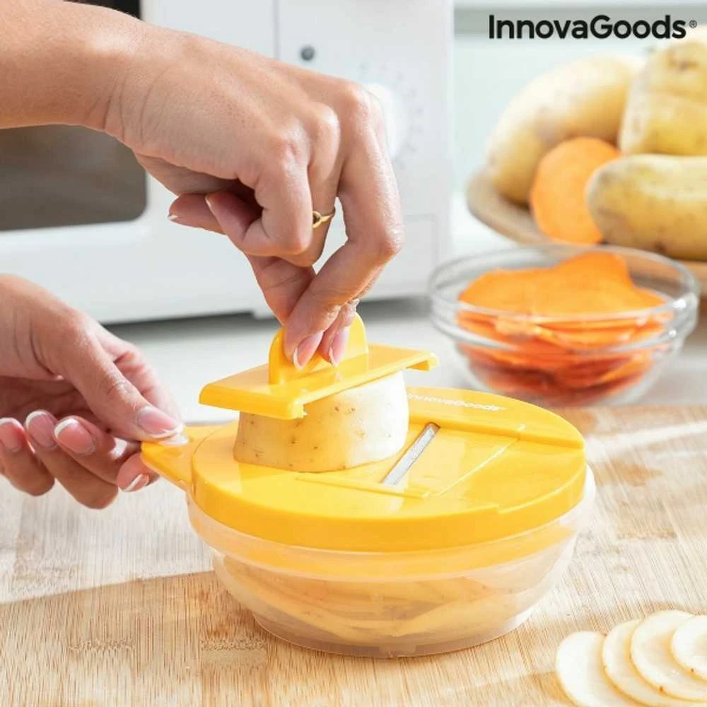 „InnovaGoods“ mikrobangų drožlių gaminimo mašina su „InnovaGoods“ lustų pjaustytuvu ir receptais