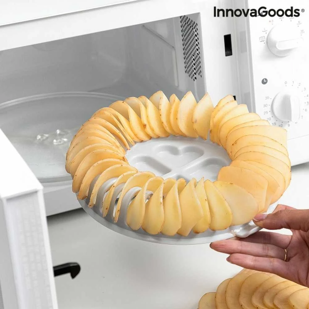 „InnovaGoods“ mikrobangų drožlių gaminimo mašina su „InnovaGoods“ lustų pjaustytuvu ir receptais