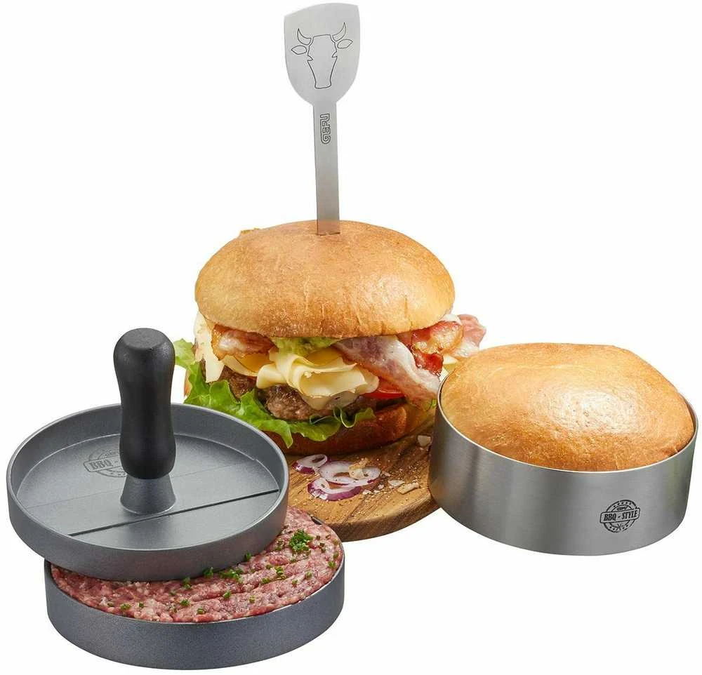 GEFU 89494, Juodas, Nerūdijantis plienas, Aliuminio, Plastic, Nerūdijantis plienas, 11.8 cm, 3 pc(s) priedas grilinimui