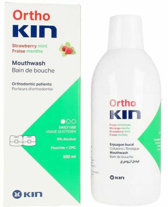 Kin Othokin Burnos Skalavimo Skystis, Braškių Mėtos, 500ml