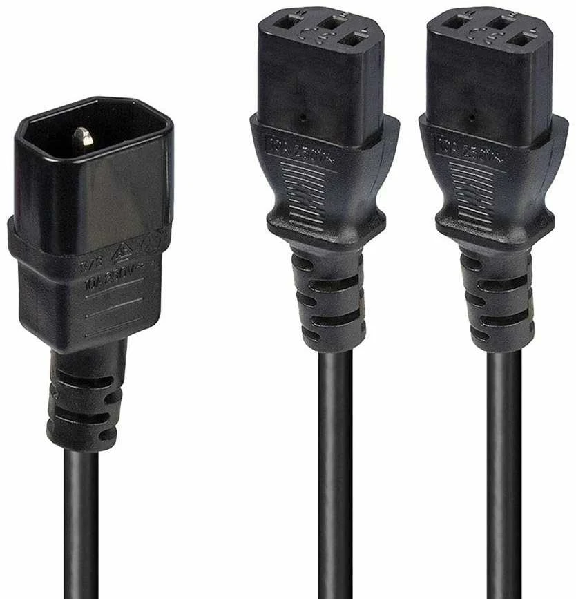 Maitinimo Prailginimo Laidas - LINDY C14 į 2x C13 Maitinimo Prailginimo Laidas, 2 m, Juodas