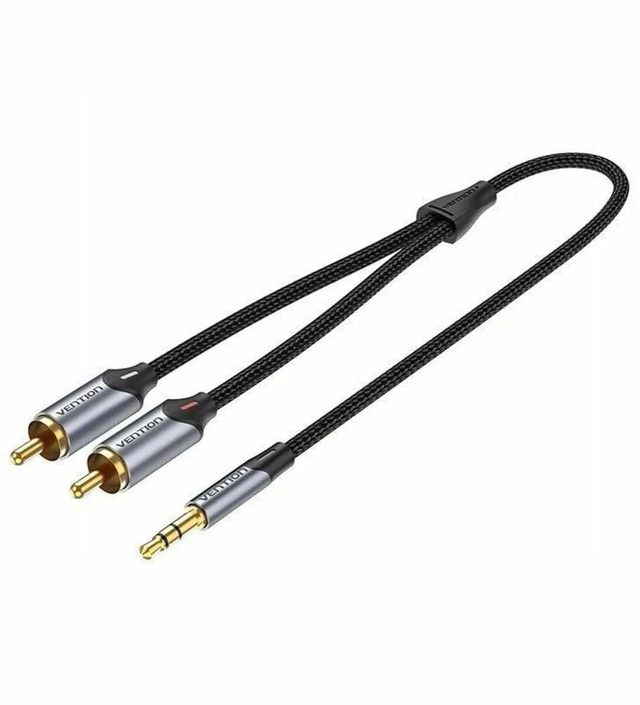 Vention 2xRCA kabelio (Cinch) lizdas iki 3.5 mm ventiliacijos BCNBI 3 m (pilkas)