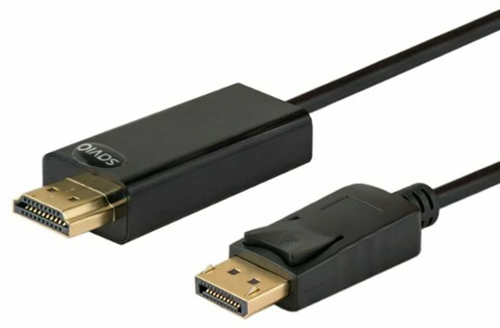 Savio CL-56 vaizdo kabelio adapteris 1,5 m DisplayPort HDMI Type A (Standartinis) Juodas