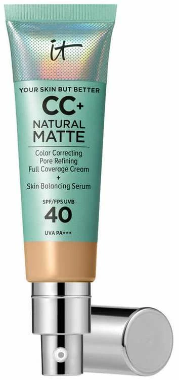It Cosmetics Cc Natural Matte kreminis makiažo bazė Spf40 Medium Tan, 32 ml