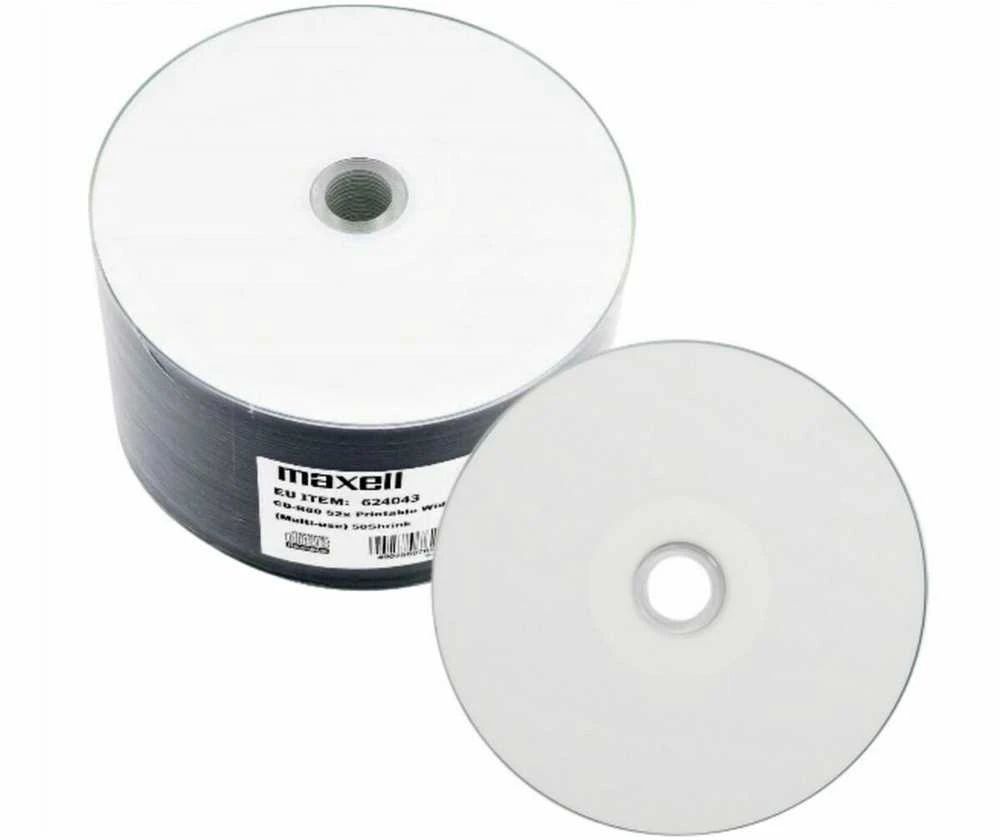 CD-R Diskas - MAXELL 700MB 52x 80min 50vnt Spindulys Spausdinimui