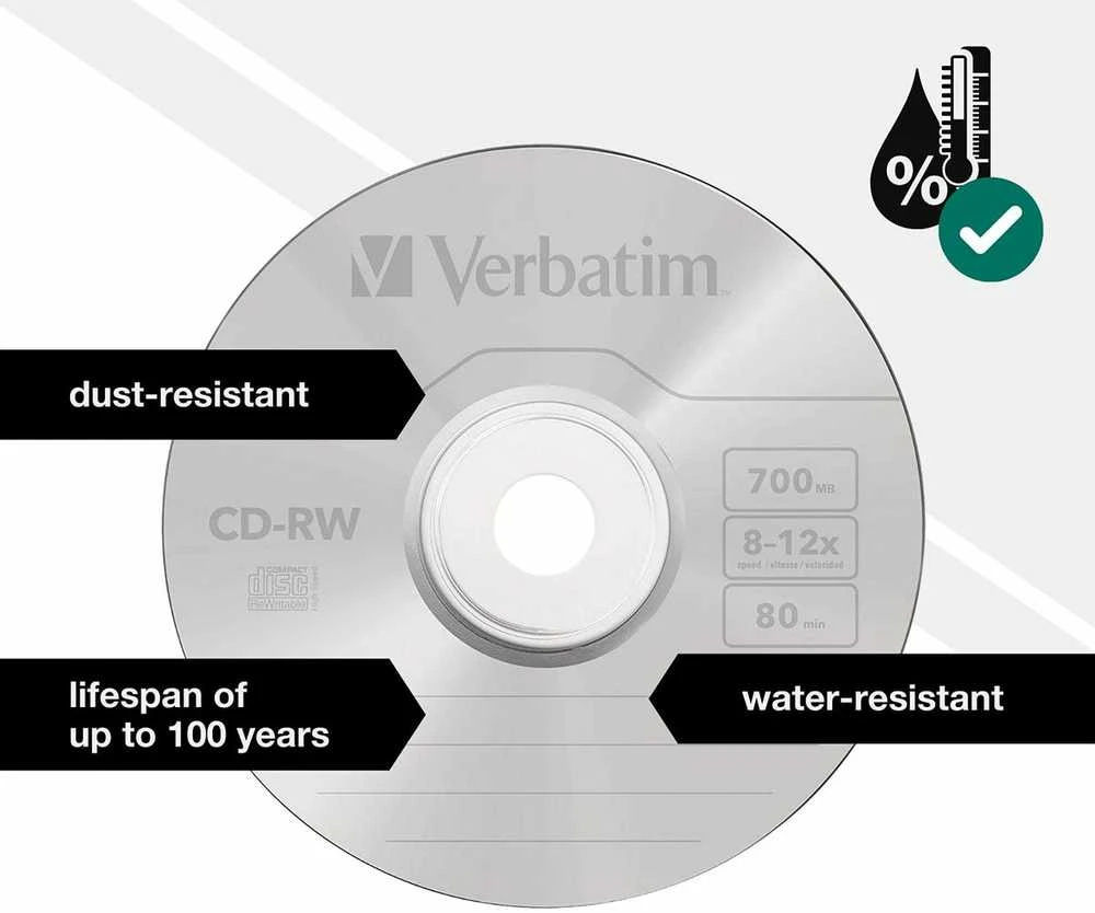 Verbatim CD+RW, 12x, 700MB, 10 vnt (43480)