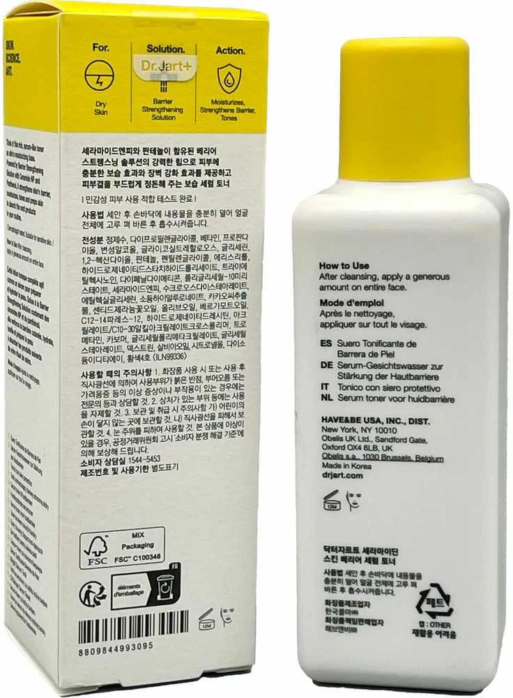 Dr. Jart+ Ceramidin Skin Barrier Serumas Toneris veido tonikas, 150 ml