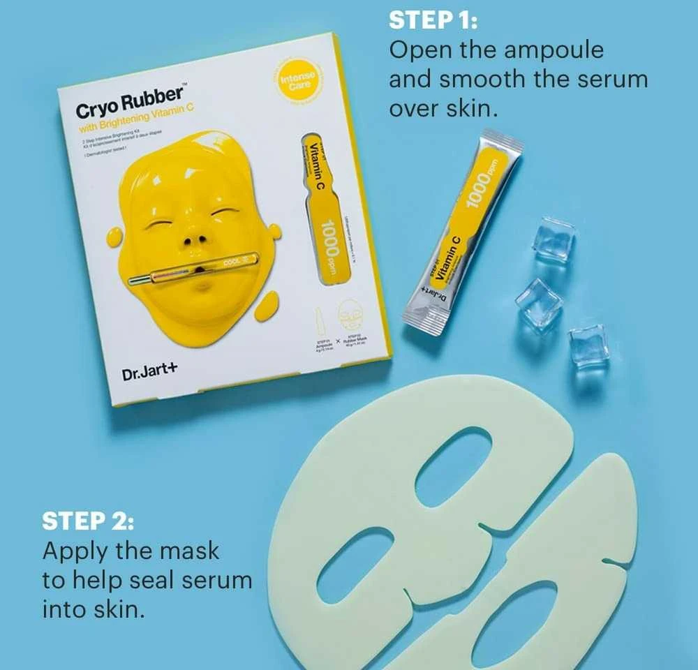 Dr. Jart+ Dr Jart Cryo Vitamin C Rubber Brightening Mask skaistinamoji lakštinė veido kaukė, 1 vnt.