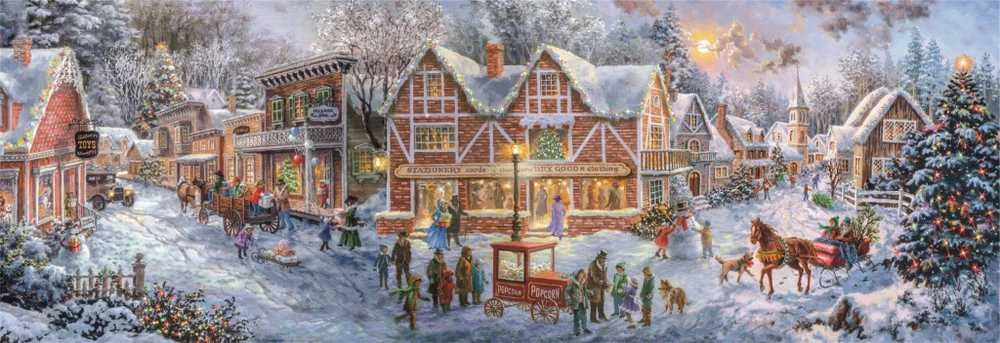Dėlionė Clementoni CLE puzzle 1000 Panorama Christmas+poster 39927