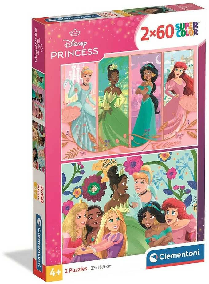 Clementoni Dėlionė 2x60 vnt. - Disney princesės